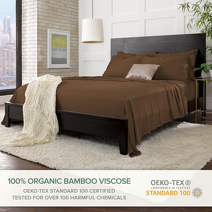Pure Bamboo King Sheets, Genuine 100% Organic Viscose Derived from Bamboo Bed - Image 2