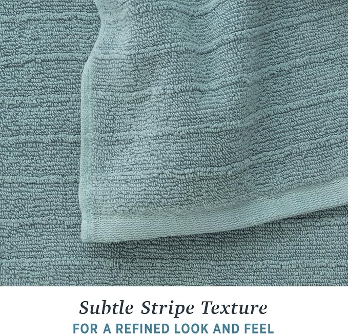 Welhome James 100% Cotton Textured Stripe Towels - Image 5