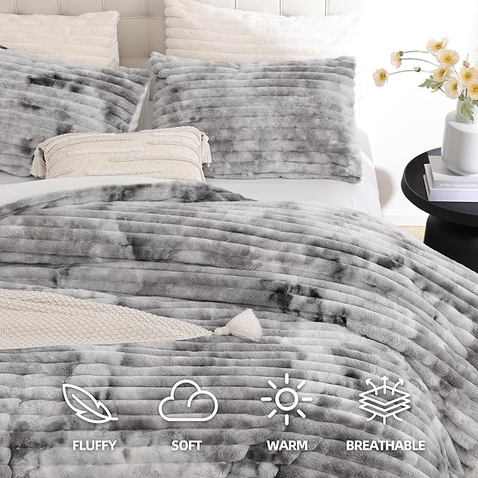 Smoofy Fluffy Full Size Comforter Sets 3 Pieces - Image 2