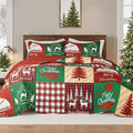 Whale Flotilla Christmas Quilt Twin Size, Soft Boho Patchwork Bedspreads by WHALEFLOTILLA