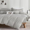 JELLYMONI 100% Natural Cotton 3pcs Striped Duvet Cover Sets, by JELLYMONI
