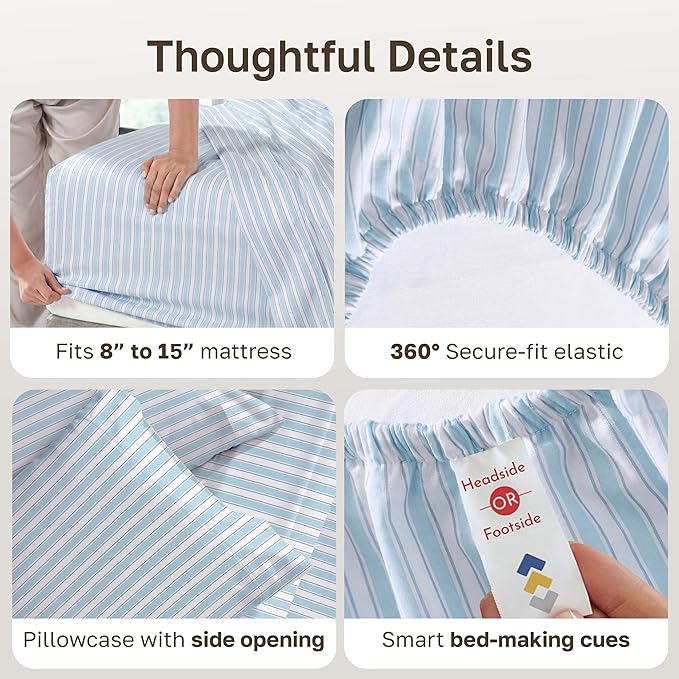 California Design Den Soft 100% Cotton Sheets Twin Size Set, 400 Thread Count - Image 5