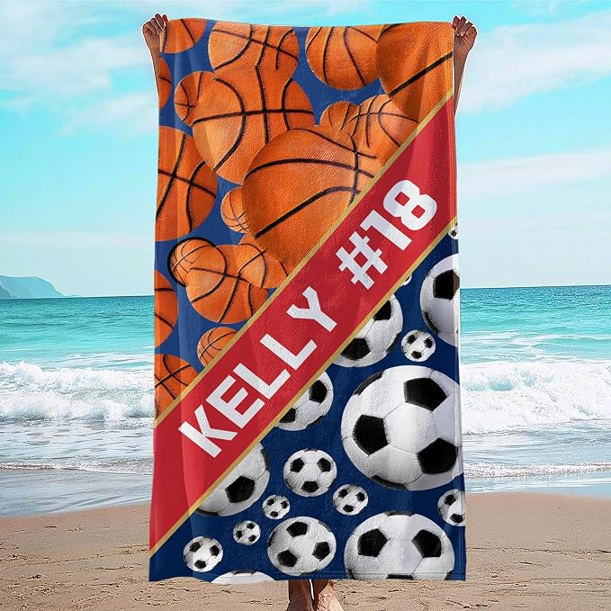 Personalized Beach Towel With Name, Custom Beach Towel with Text, Customized by JML