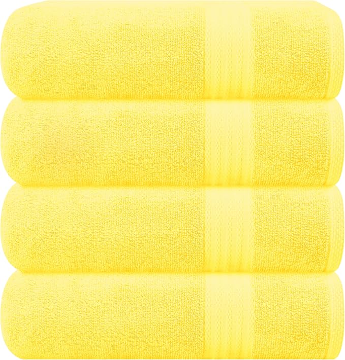 GLAMBURG Premium Cotton 4 Pack Bath Towel Set by GLAMBURG