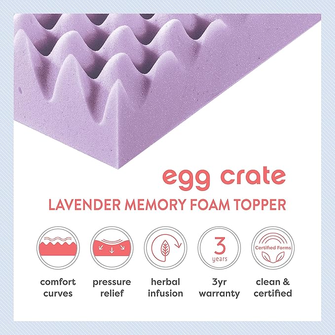 Best Price Mattress 1.5 Inch Egg Crate Memory Foam Mattress Topper - Image 6