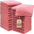 Basic Wash Cloths 12x12 Inches – Bulk Pack of 24 – Rose Pink Color – Soft and by TEXTILA