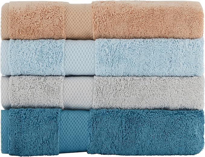 BolBom Towels 4 Pack Medium Bath Towel Set, 27“X54” Inches, 500 GSM 100% Ring - Image 3