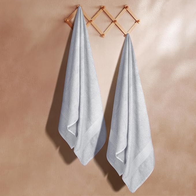 GLAMBURG Premium Cotton Oversized 2 Pack Bath Sheet 35x70-100% Pure Cotton - Image 3