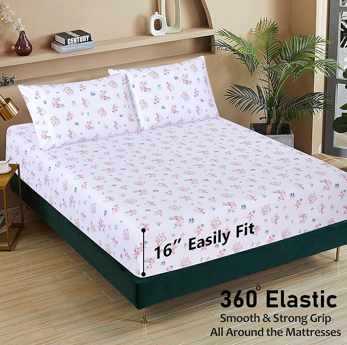 RUVANTI 100% Cotton Sheets – Queen Size Percale Bedding, Cooling & Breathable - Image 5