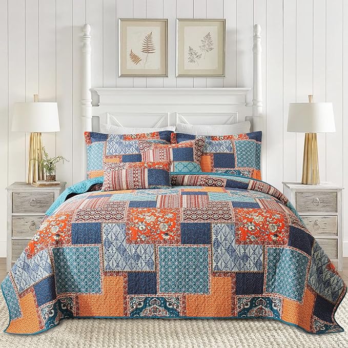 BEDIFANY Cotton Queen Size Quilt Sets, Soft Lightweight Bedspread Queen Size by BEDIFANY
