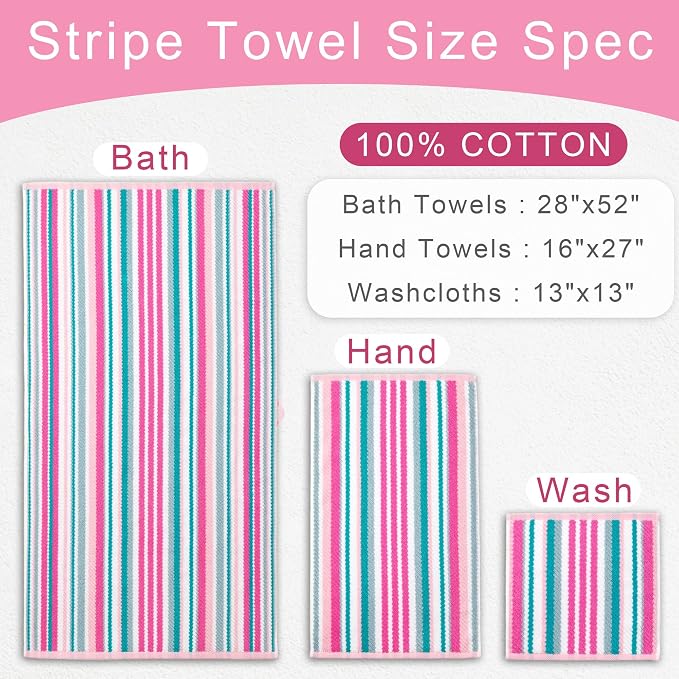 VOOVA & MOVAS Cotton Bath Towels Set of 4, Soft & Absobent & Lightweight - Image 4