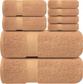 Infinitee Xclusives Luxury 100% Cotton Towel Set – 8 Piece Bathroom Towel Set – by InfiniteeXclusives