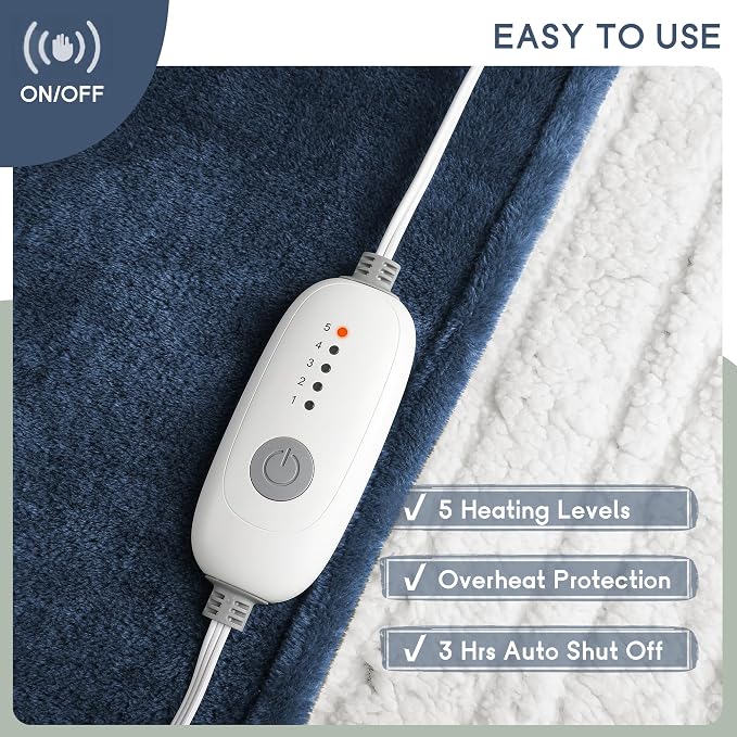 Heated Blanket Electric Throw Size 50''x60'' - Image 7