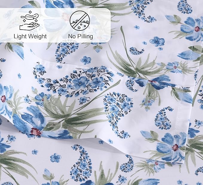 RUVANTI 100% Cotton Sheets – Full Size Percale Bedding, Cooling & Breathable - Image 4