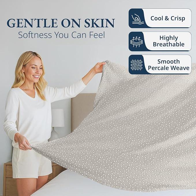 Lane Linen 100% Organic Cotton Queen Size Flat Sheet Only - Image 3