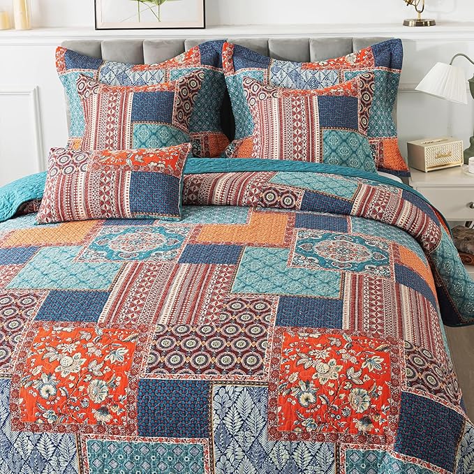 BEDIFANY Cotton Queen Size Quilt Sets, Soft Lightweight Bedspread Queen Size - Image 2