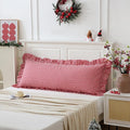 20x54 inches Red/White Gingham Body Pillow Sham 1 Piece, 100% Cotton Ruffled by Qilunn