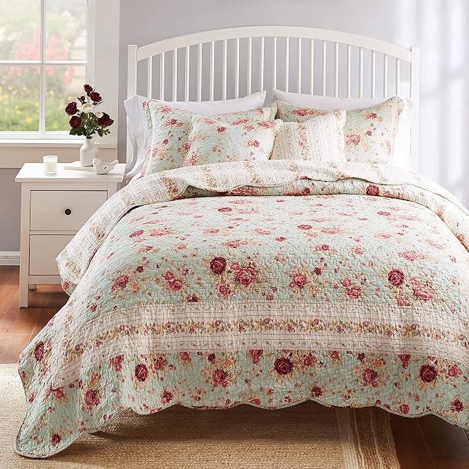 Greenland Home Antique Rose 100% Cotton Heirloom-Quality Quilt Set, 4-Piece - Image 2