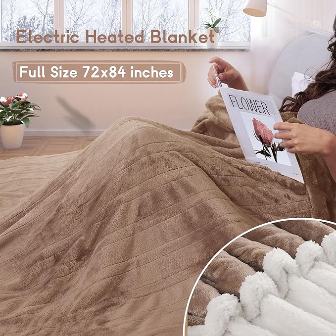 Heated Blanket Electric Blanket Full Size 72''x84'' - Image 2