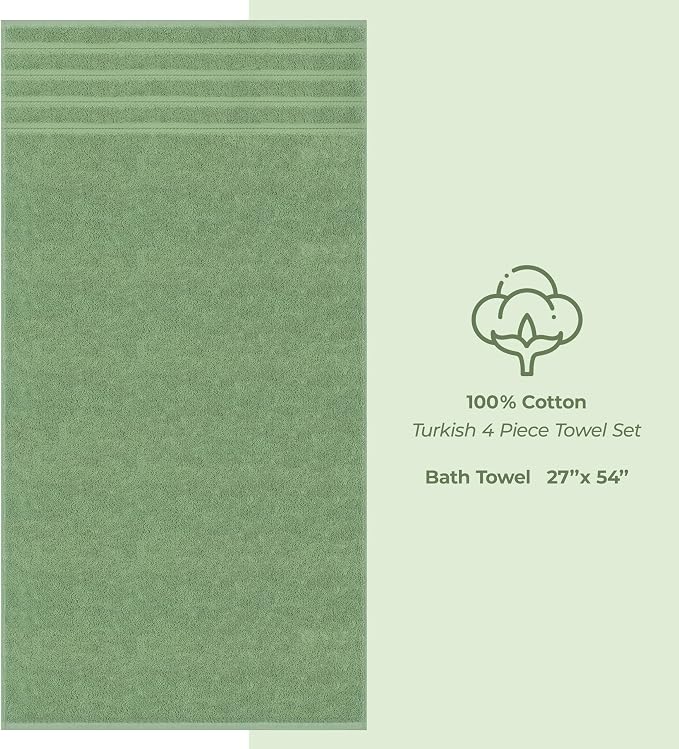 American Soft Linen Luxury 4 Piece Bath Towel Set, 600 GSM 100% Cotton Turkish - Image 4