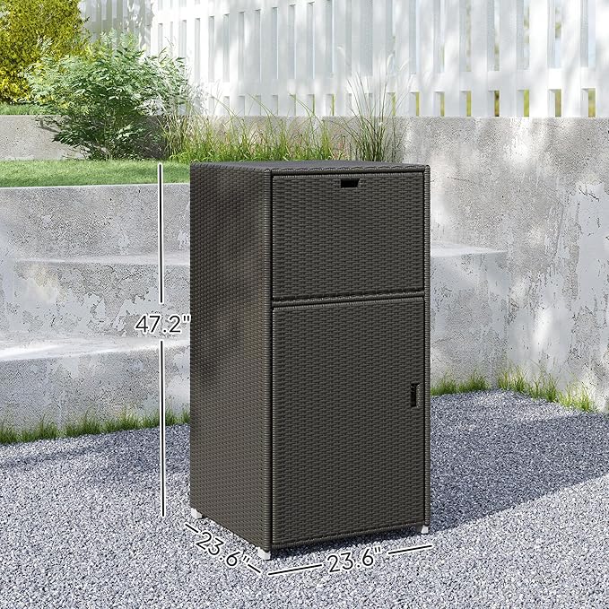 Outsunny Outdoor Towel Rack & Pool Storage Cabinet/Hot Tub Accessory Storage - Image 3
