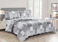 Brilliant Sunshine Grey Heart Love, Floral and Lace Patchwork, 3-Piece Quilt Set by BrilliantSunshine