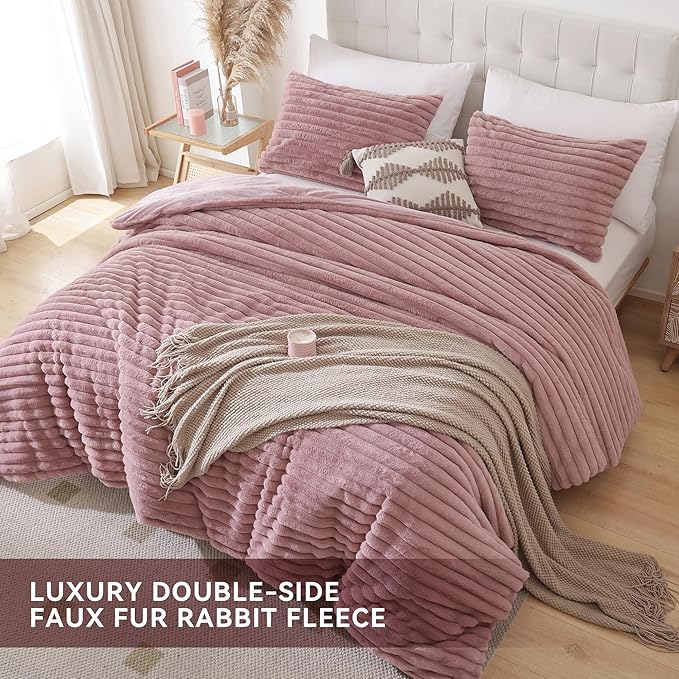 Smoofy Fluffy Queen Comforter Set 3 Pieces - Image 4
