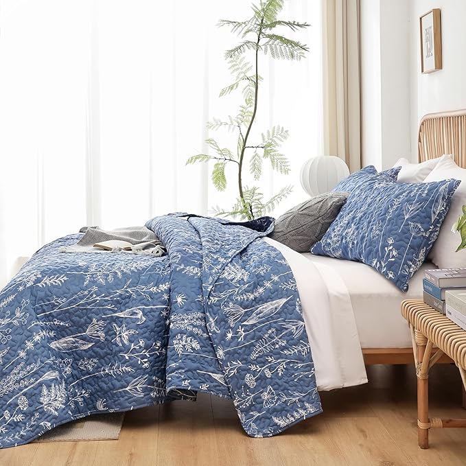 JANZAA Twin Quilt Infinity Blue Quilt Bed Spread Boho Quilt - Image 5