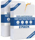 Queen Size Mattress Protector Waterproof 2 Pack, Premium 200 GSM Terry Mattress by UTOPIABEDDING