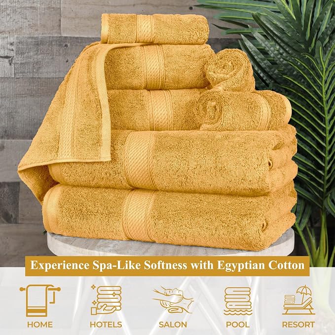 Superior Egyptian Cotton Pile 9-Piece Towel Set, Includes 3 Bath, 3 Hand - Image 5