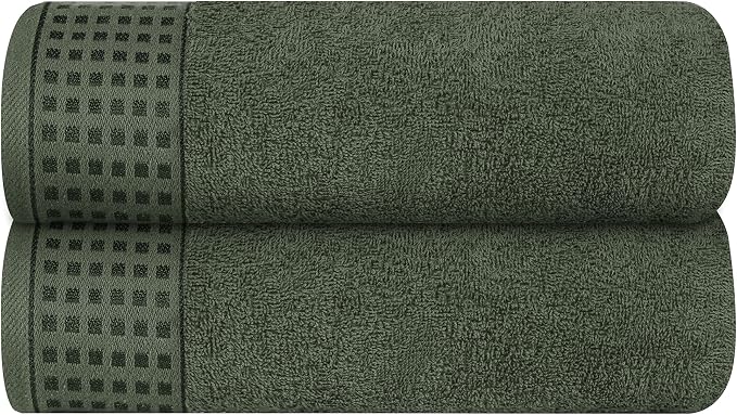 GLAMBURG 100% Cotton 2 Pack Oversized Bath Towel Set 28x55 Inches, Ultra Soft by GLAMBURG