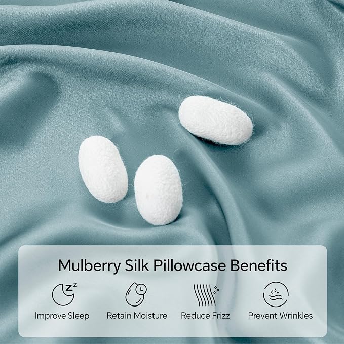 INFIIXSO Mulberry Silk Pillow Cases King Size Set of 2, Silk Pillowcase - Image 2
