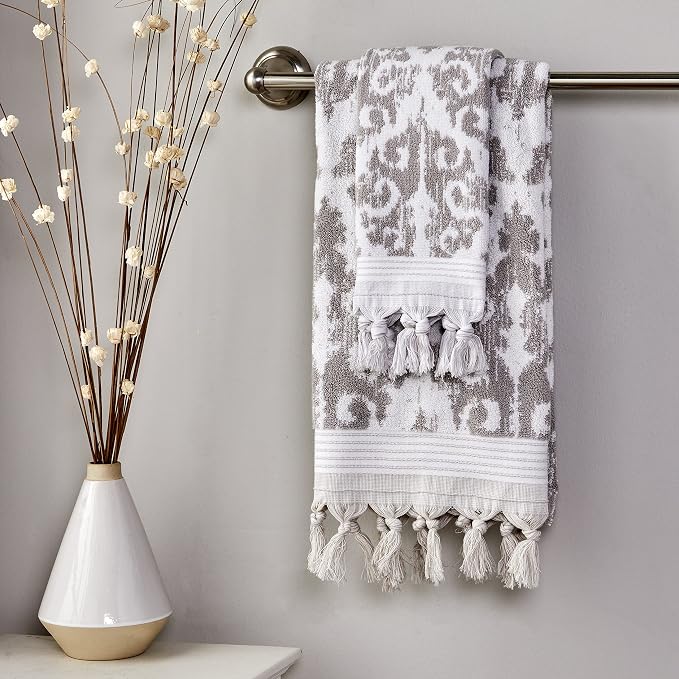 SKL Home Mirage Fringe 100% Turkish Cotton Hand Towel, 16x26 in - Image 6