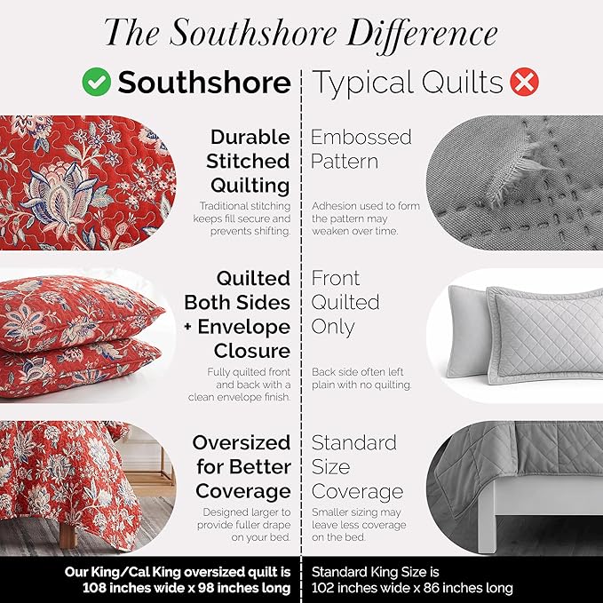 Southshore Fine Living, Inc. Oversized King Quilt Bedding Set, Jacobean Willow - Image 4