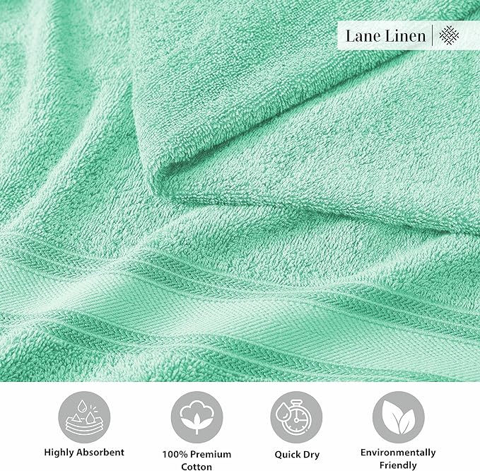 LANE LINEN 100% Cotton Bath Towels Set of 4 - Image 5