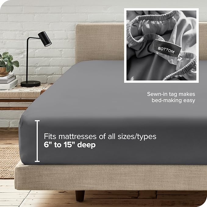 Bare Home Fitted Bottom Sheet Full XL Size - Image 6