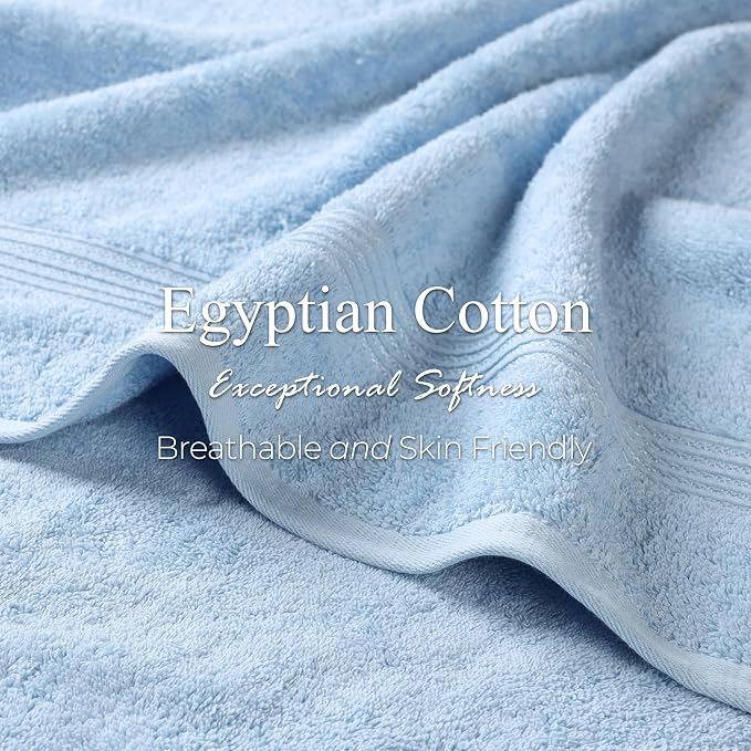Superior Egyptian Cotton 9-Piece Towel Set, Guest Bath Decor Essentials - Image 7