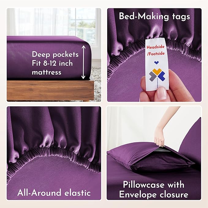California Design Den 12" Pocket Bed Sheets Twin Size Set - Image 5