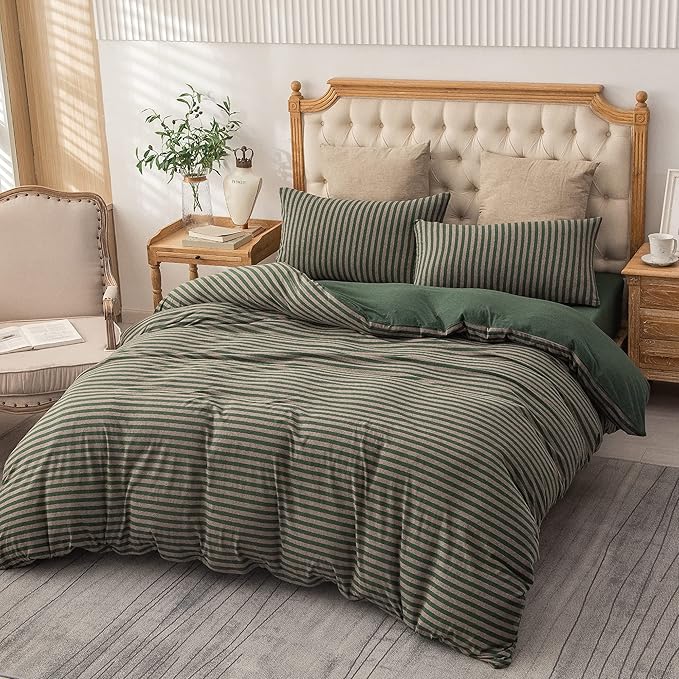 PURE ERA Jersey Knit Duvet Cover Set 100% T-Shirt Heather Cotton Super Soft - Image 5