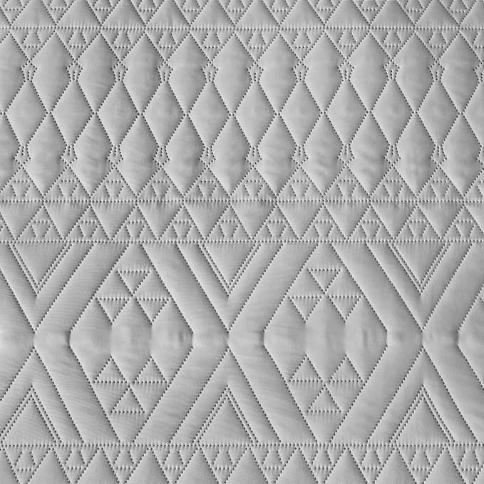 akkialla King/Cal King Size Quilt Bedding Set, Light Grey Lightweight - Image 8