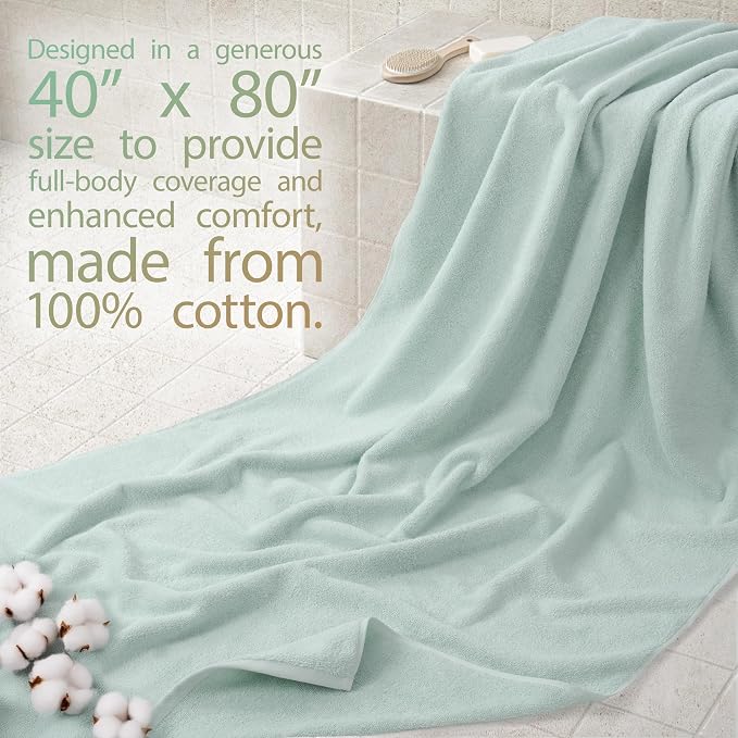 Cotton Paradise 100% Cotton 40x80 Oversized Bath Sheet, Extra Large Turkish - Image 2