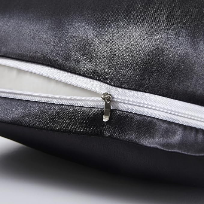 Satin Pillowcases with Zipper （20x36）, King Size Pillowcases Set of 2 - Image 5