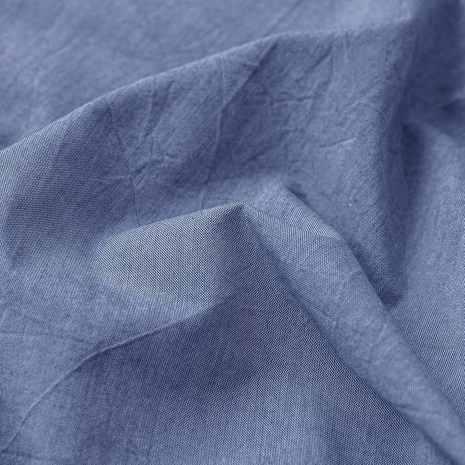 MooMee Fitted Bottom Sheet Only 100% Washed Cotton Linen Like Textured - Image 4