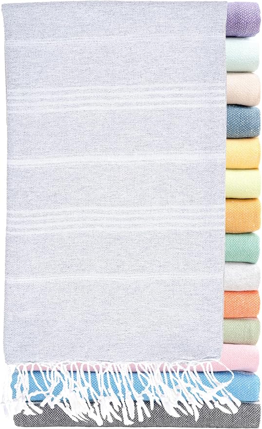 Ray Silver Turkish Beach Towel – 100% Cotton 40x71 Quick Dry Oversized Sand by RaySilver