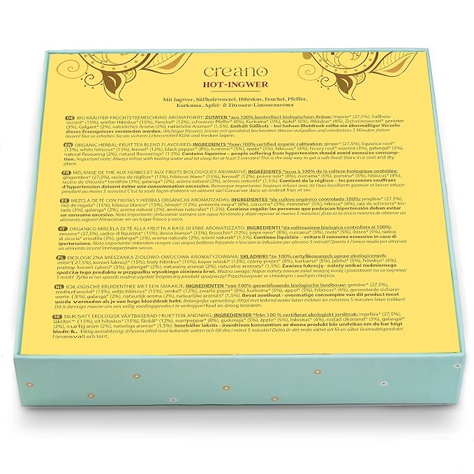 Creano Organic Herbal Tea Gift Set ‘Tea Lovers’ – 9 pyramid tea bags in 9 cute - Image 6
