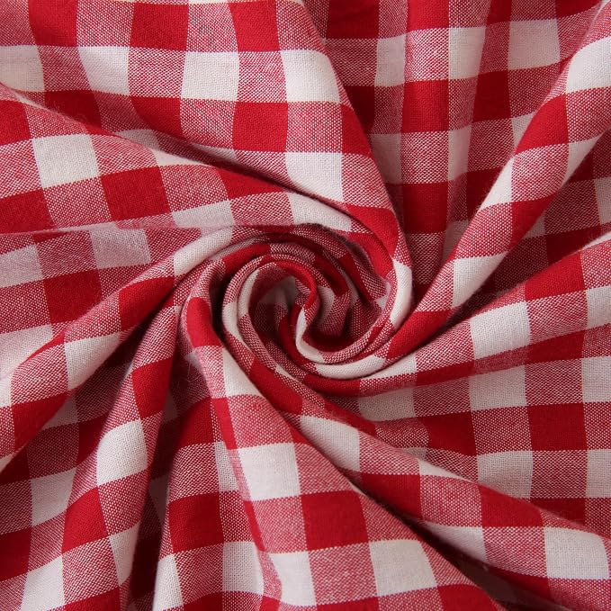 20x54 inches Red/White Gingham Body Pillow Sham 1 Piece, 100% Cotton Ruffled - Image 5