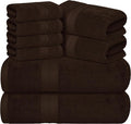 Avalon Towels Luxury 8 Piece Chocolate Towels Set, 2 Bath Towels, 2 Hand Towels by AvalonTowels