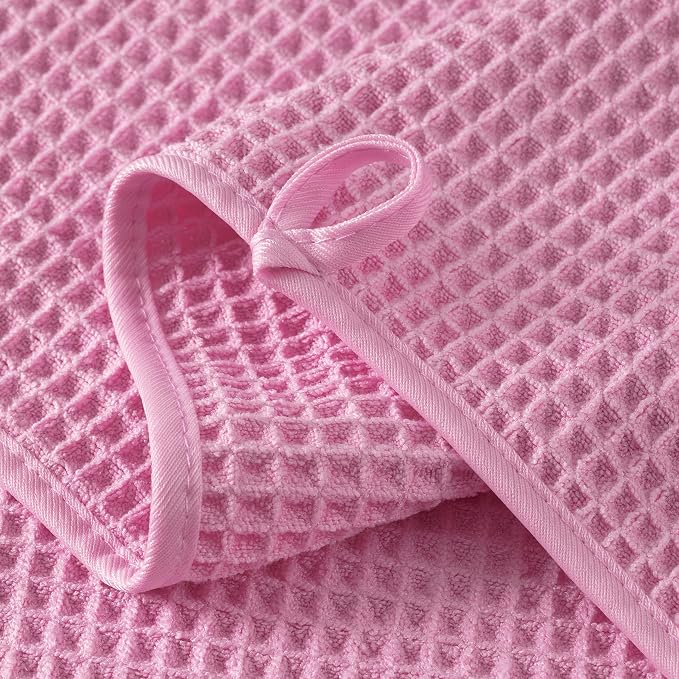 Microfiber Waffle Bath Towels, 4 Pieces, Fast Drying, Lint Free 430 GSM - Image 3