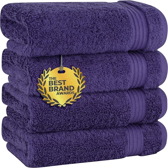 Cotton Paradise Hand Towels for Bathroom, 100% Cotton Turkish 4 Piece Hand by UNITEDHOMETEXTILE