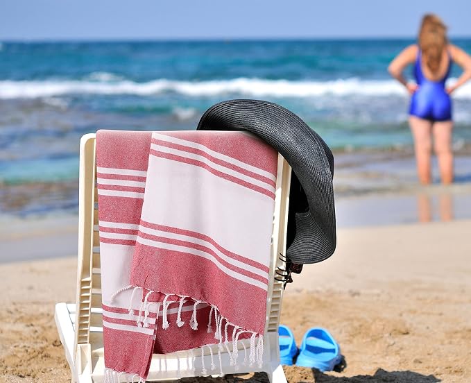 Goroly Home Cotton Turkish Peshtemal Beach Towel, Extra Large, Thin Quick Dry - Image 5